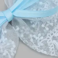 Бант на заколке кружевной, голубой, Снежная принцесса