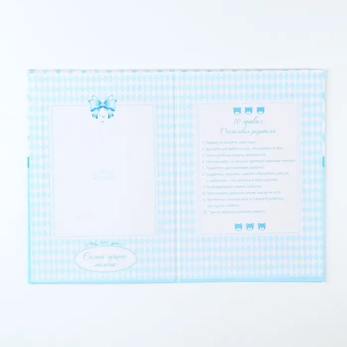 Папка под свидетельство о рождении мальчика  Папка под свидетельство о рождении мальчика "Бант", А5