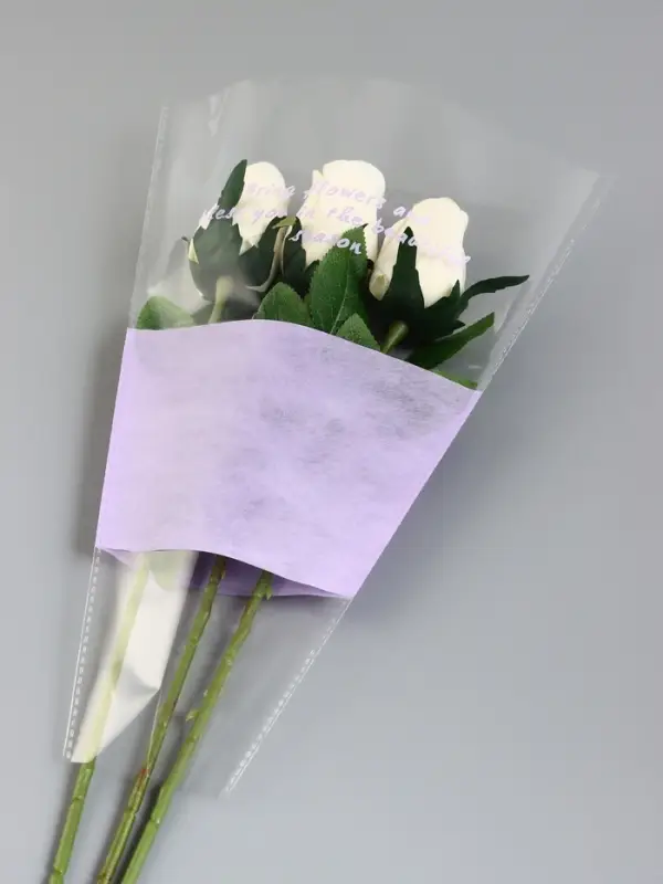 Пакет конус для цветов, с нетканым материалом, 26+7×37 см, лиловый Пакет конус для цветов, с нетканым материалом, 26+7×37 см, лиловый