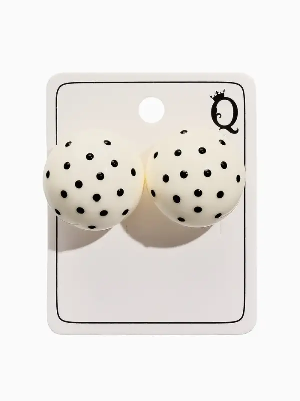 Серьги &laquo;Бусина. Шар в точку&raquo;, d=2 см, белые, чёрные