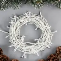 Гирлянда &laquo;Нить&raquo; 10 м, IP20, белая нить, 100 LED, 8 режимов, 220 В, свечение синее