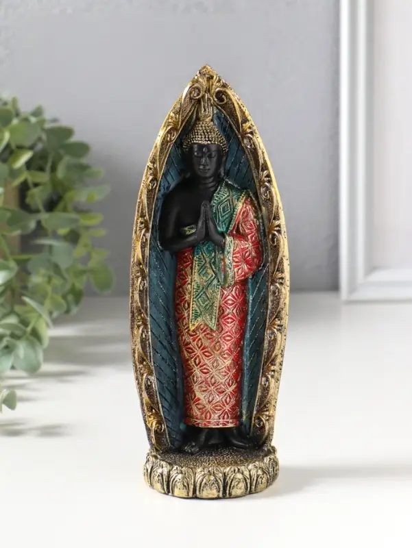 Фигурка полистоун &laquo;Будда в ярком наряде, в арке&raquo;, 5.3&times;7.3&times;19 см