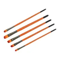 Кисти для рисования, синтетика, 5 штук: № 2, 4, 6, 8, 10, плоские, международный размер