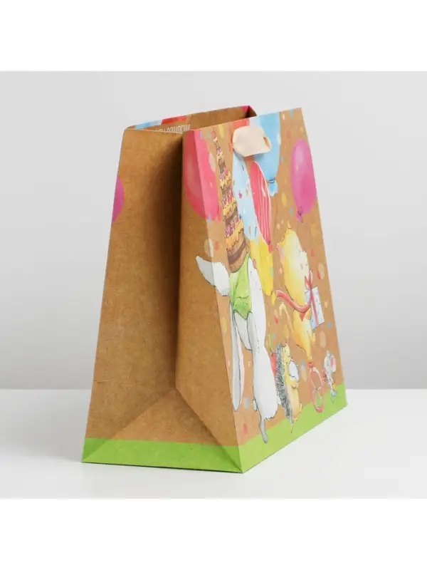 Пакет подарочный крафтовый, упаковка, &laquo;Малыши&raquo;, ML 23&times;27&times;11.5 см