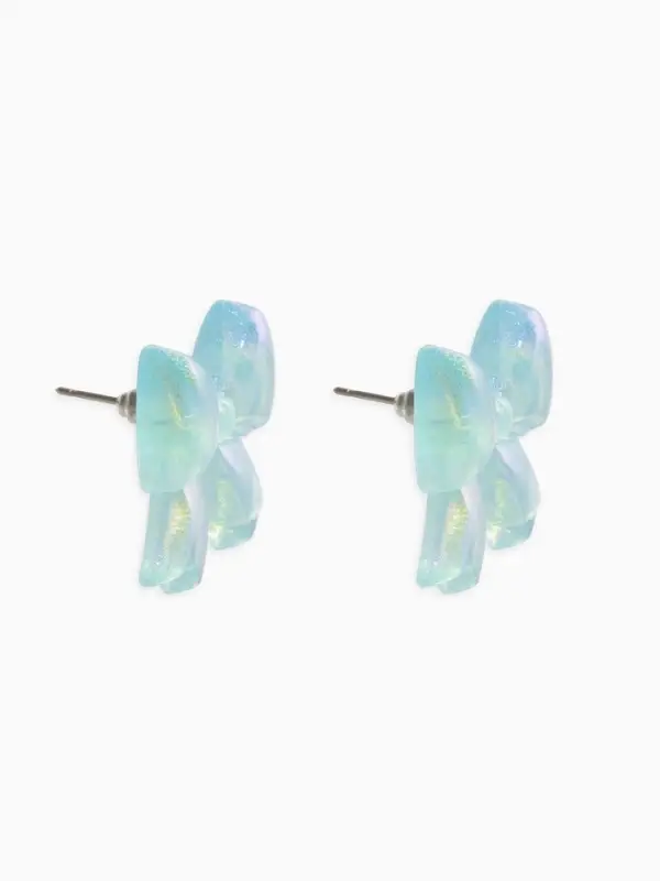 Серьги пластик &laquo;Бантик&raquo;, перламутровый, голубые