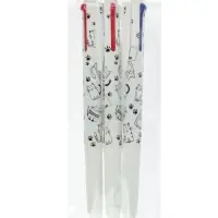 Набор шариковых ручек, 3 штуки, автоматические, 4-цветные, белый корпус, с рисунком