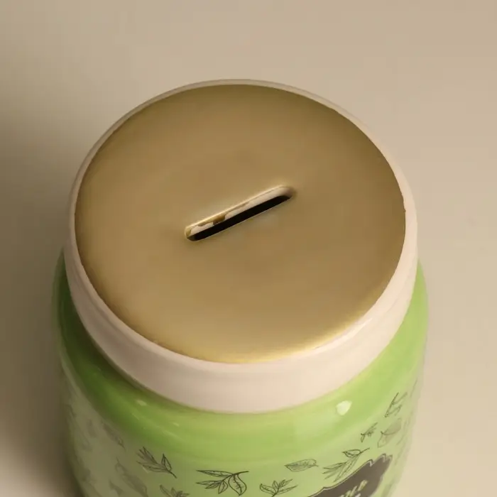 Копилка для денег &laquo;Зелень в банке&raquo;, керамика, 11.5&times;11.5&times;14.3 см