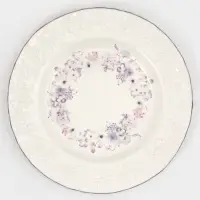 Тарелка Purple gardens, d=26 см, фарфор, белая