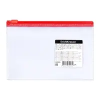 Папка-конверт на ZIP-молнии С6, 175&times;117 мм, 120 мкм, ErichKrause Fizzy Clear, c цветной молнией, тиснение, до 100 листов, микс