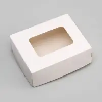 Контейнер на вынос, с окном, белый, 10×8×3.5 см