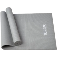 Коврик для йоги TORRES Relax 6, YL12236G, PVC 6 мм,серый