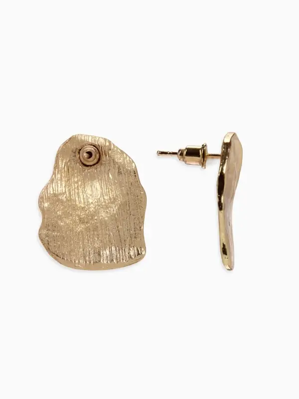 Серьги металл «Мятые», цвет золото Серьги металл «Мятые», цвет золото