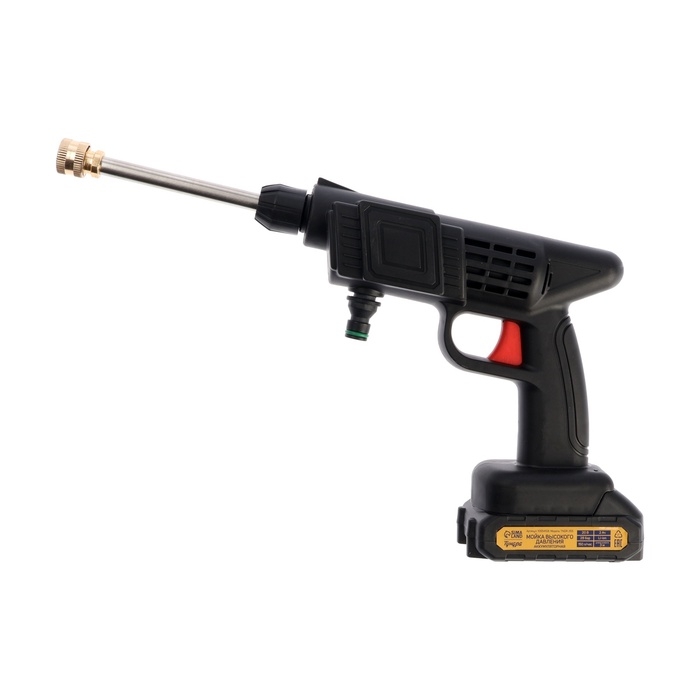 Мойка высокого давления аккумуляторная ТУНДРА, Li-ion 20 В, 2 Ач, 28 бар, шланг 3 м Мойка высокого давления аккумуляторная ТУНДРА, Li-ion 20 В, 2 Ач, 28 бар, шланг 3 м