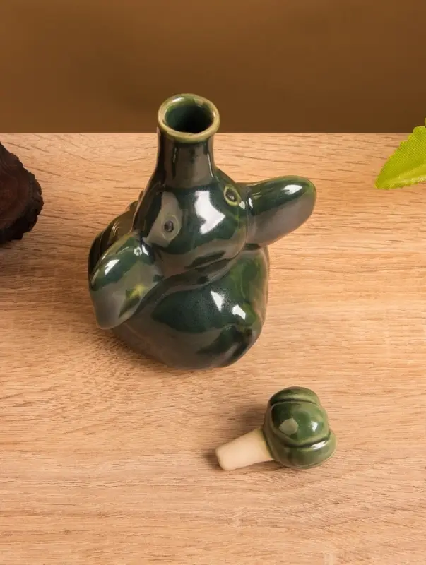 Сосуд для масла «Слон», 10×8×14 см, керамика, зелёный