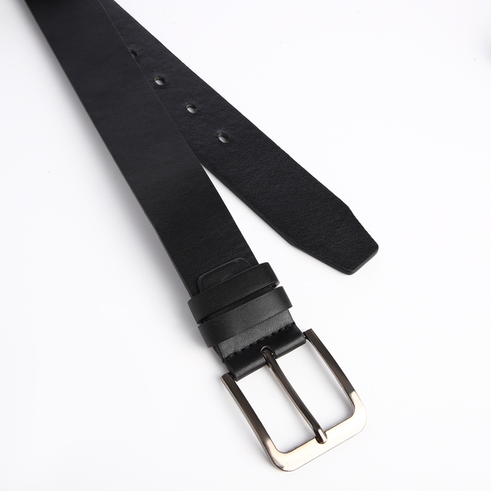 Ремень мужской, ширина 4 см, винт, пряжка металл, цвет чёрный Ремень мужской, ширина 4 см, винт, пряжка металл, цвет чёрный