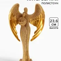 Фигура полистоун &laquo;Семья ангелов&raquo;, под золото, бисерный, 13.8&times;6.5&times;23.6 см