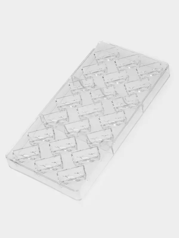 Форма для конфет и шоколада KONFINETTA &laquo;Косичка&raquo;, 27.5&times;17.5&times;2.5 см, 21 ячейка 3.7&times;1.5&times;1.5 см, пластик, прозрачная