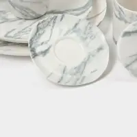 Кружки Magistro Real Marble, 400 мл, набор 2 шт., фарфор, белые