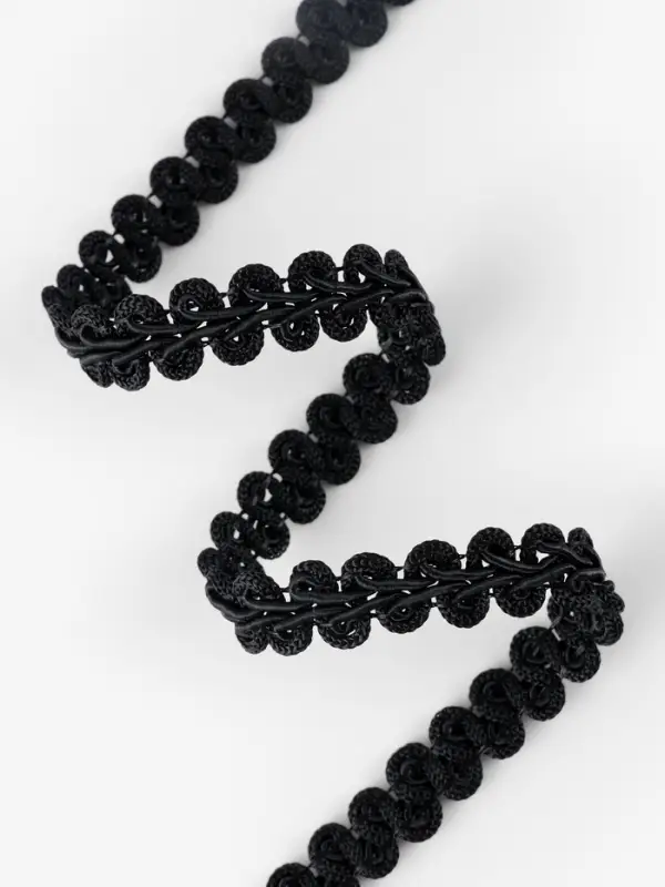 Тесьма декоративная &laquo;Шанель&raquo;, 12 мм, 10&plusmn;1 м, чёрная