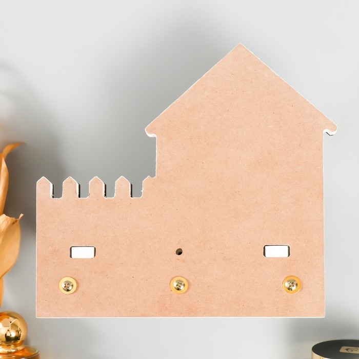 Крючки декоративные дерево с полочкой Крючки декоративные дерево с полочкой "Домик с забором" 10х20х19,5 см