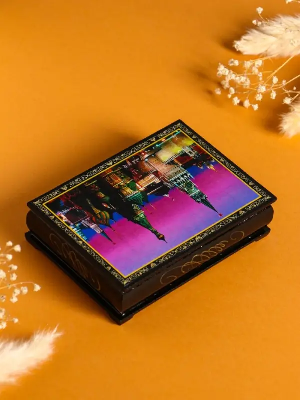 Шкатулка «Москва», 10×14 см, лаковая миниатюра