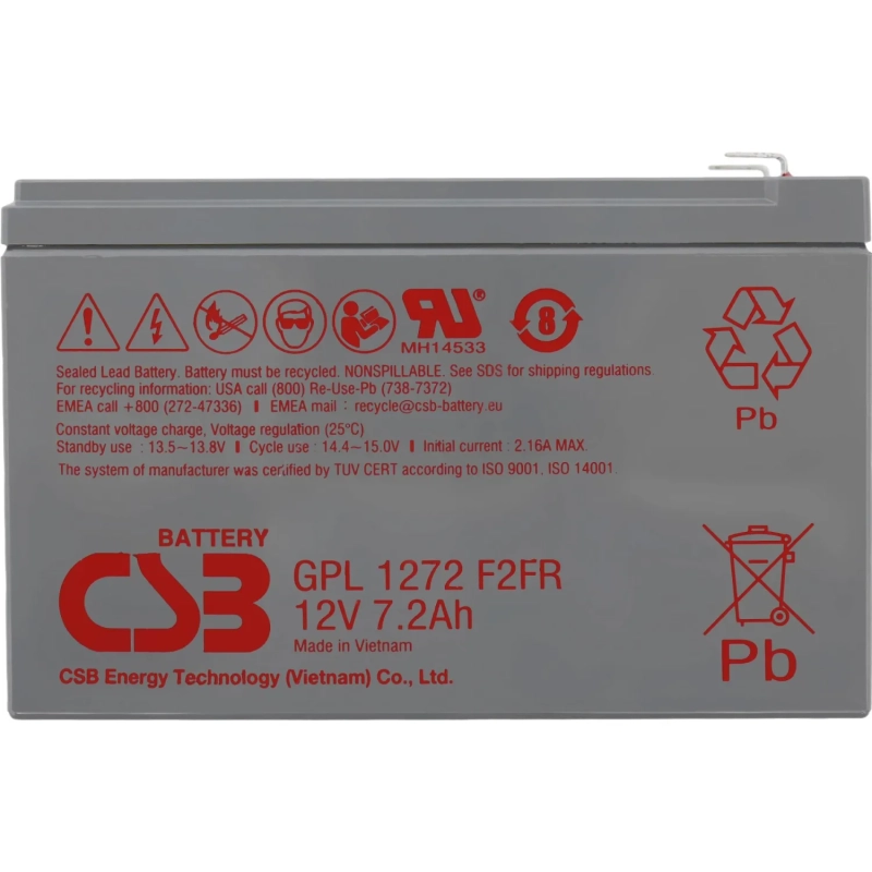 Батарея для ИБП CSB GPL1272 F2 FR 12В 7.2А.ч