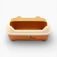 Туалет, 36&times;28&times;14 см, с боковым входом, бортами и совком, коричневый