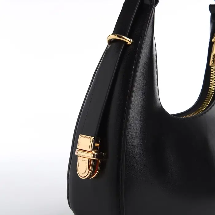 Сумка женская багет на молнии, 20.5&times;7&times;10.5 см, чёрная