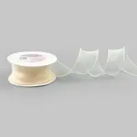 Лента капроновая &laquo;Волна&raquo;, с блеском, 40 мм, 10&plusmn;1 м, сливочная №3