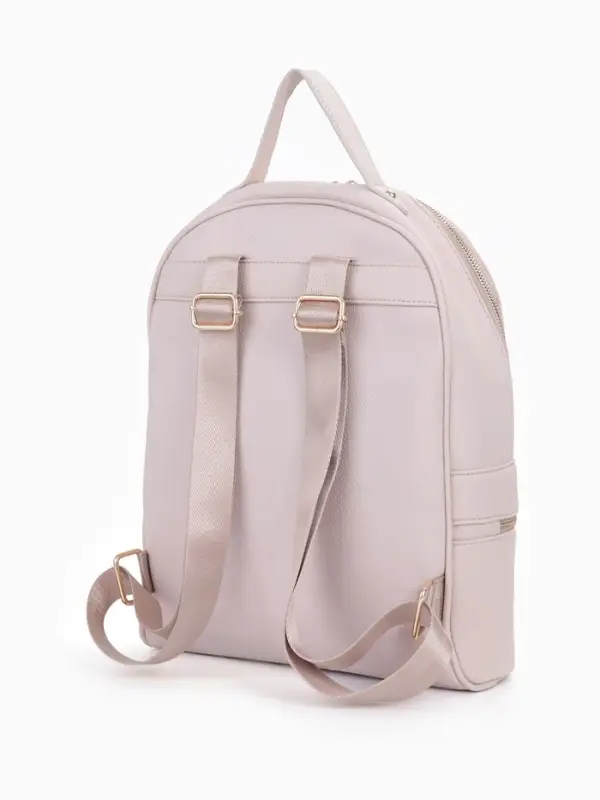 Рюкзак женский на молнии, с карманами, размер 27&times;10&times;34 см, бежевый