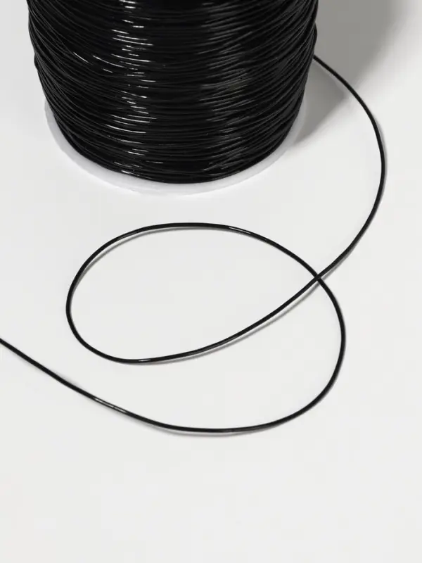 Нить для плетения, эластичная, 100&plusmn;1 м, d=0.8 мм, чёрная
