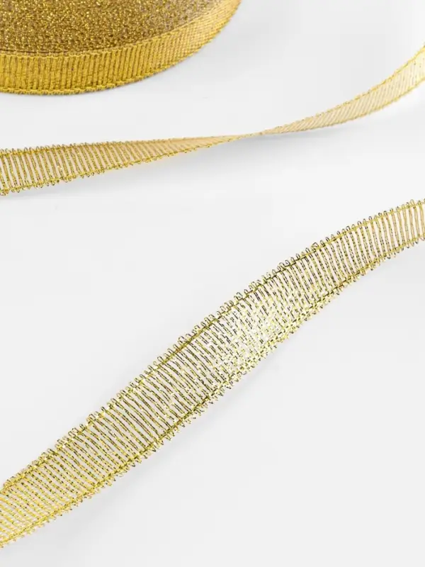 Лента парчовая, 10 мм, 23&plusmn;1 м, цвет золотой
