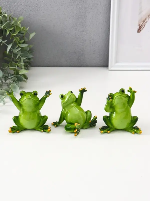 Фигурка полистоун лак &laquo;Лягуха - приветствие&raquo;, 8&times;6&times;8 см, МИКС