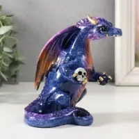 Фигурка полистоун лак &laquo;Дракон с черепом в лапе&raquo;, цветной, 12&times;8&times;13.3 см