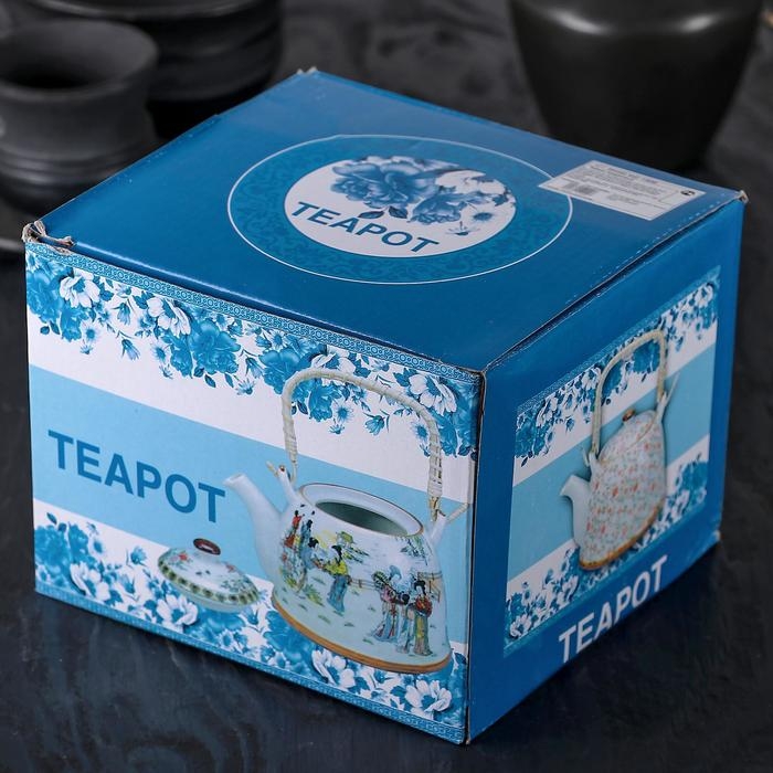 Чайник керамический заварочный с металлическим ситом «Веера», 900 мл Чайник керамический заварочный с металлическим ситом «Веера», 900 мл