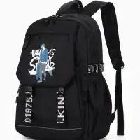 Рюкзак школьный для мальчика, с рисунком, 1 отделение, 5 карманов, 31&times;14&times;45 см, чёрный