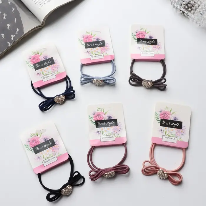 Резинка для волос Резинка для волос "Милада" сердце, 5 см, микс