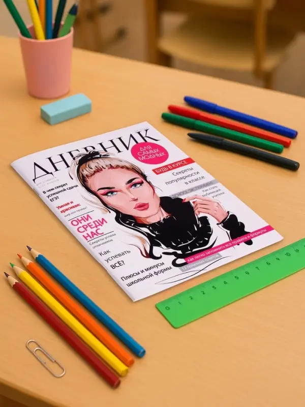 Дневник для 5-11 классов, "Девушка. Глянцевый журнал", мягкая обложка, 48 листов