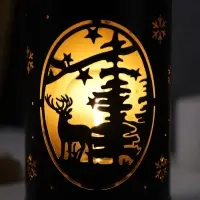 Светодиодная фигура &laquo;Олень в лесу&raquo;, 12.3&times;23 см, 1 LED, от батареек АААх3, свечение тёплое белое