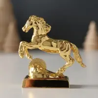 Сувенир Лошадь с монеткой и пожеланием "Богатства", 6х2,5х6 см.