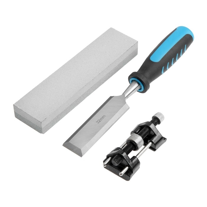 Набор стамесок ТУНДРА, 2К рукоятки, 45 сталь, 6 - 38 мм, с набором для заточки, кейс, 6 шт.   960445 Набор стамесок ТУНДРА, 2К рукоятки, 45 сталь, 6 - 38 мм, с набором для заточки, кейс, 6 шт.   960445