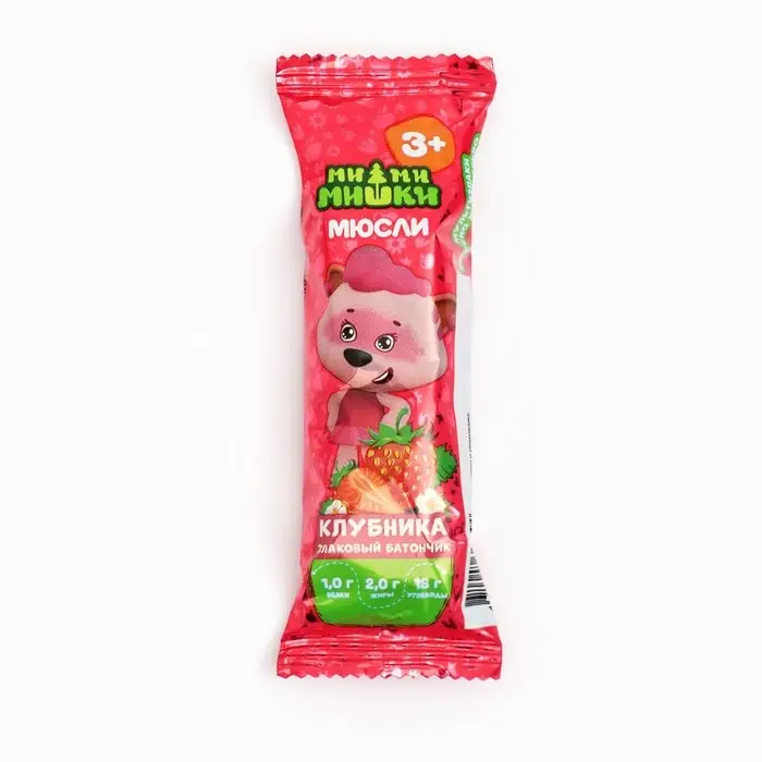 Батончик-мюсли злаковый Ми-Ми-Мишки клубника, 24 г Батончик-мюсли злаковый Ми-Ми-Мишки клубника, 24 г