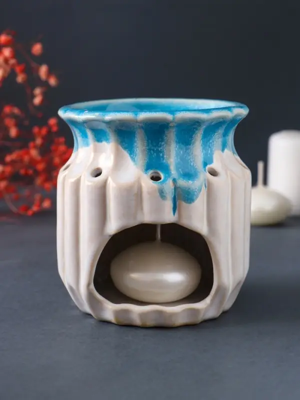 Аромалампа для эфирных масел &laquo;Греческая амфора&raquo;, керамика, синий, 9&times;9&times;9.5 см