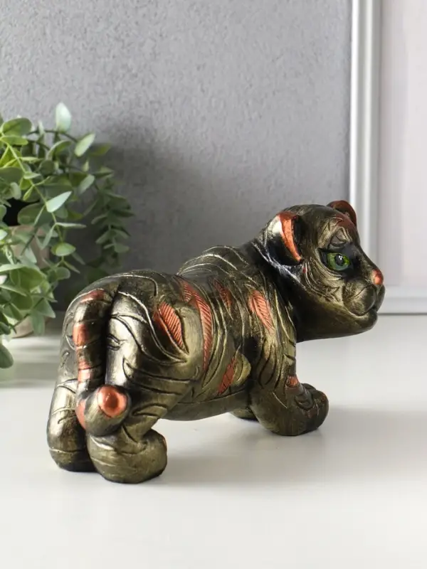 Копилка "Тигр" 14х12,5х24 см, золотой