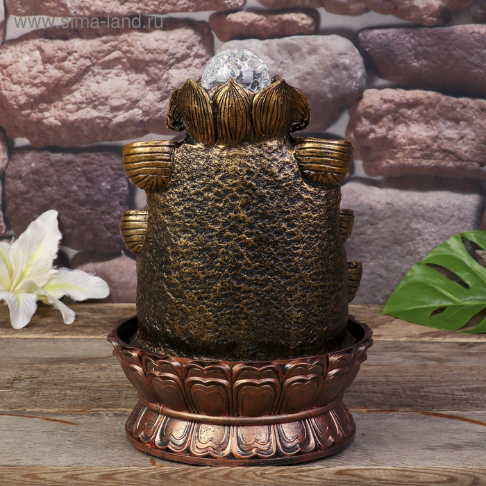 Фонтан настольный от сети, подсветка Фонтан настольный от сети, подсветка "Парвати и лотосы" 29х19,5х19,5 см