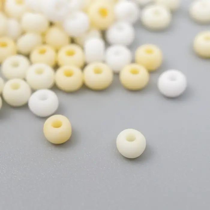 Бисер стекло 8/0  Бисер стекло 8/0 "Маршмеллоу. Матовый. Меланж. Жёлтый" 10 гр