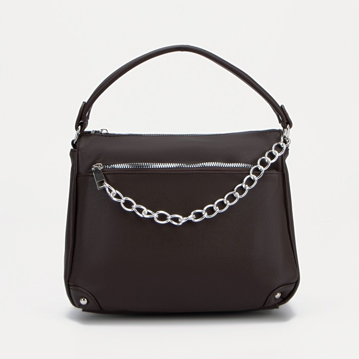 Сумка кросс-боди, отдел на молнии, наружный карман, цвет тёмно-коричневый Сумка кросс-боди, отдел на молнии, наружный карман, цвет тёмно-коричневый