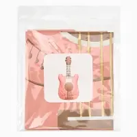 Воздушный шар фольгированный 35" "Гитара" цвет розовый