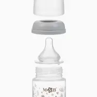 Бутылочка для кормления M&B, ШГ &Oslash;50 мм, +0мес., 120 мл., набор 2 шт. в кор.