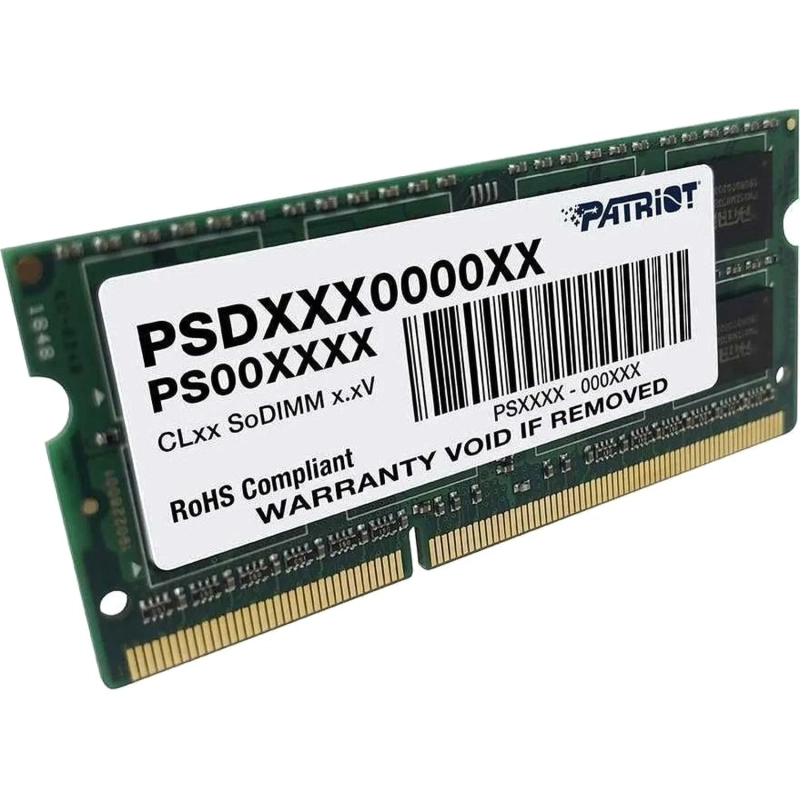 Модуль памяти Patriot DDR3L SO-DIMM 8Gb 1600МГц CL11 (PSD38G1600L2S)
